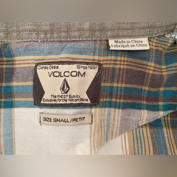 VOLCOM Stone Rad Plaid Collared Shirt Men S Small - Picture 6 of 7